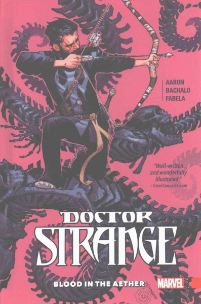 Doctor Strange. Vol. 3, Blood in the aether / Jason Aaron, writer ; Kevin Nowlan & Leonardo Romero, artists (issue #11) ; Kevin Nowlan & Jordie Bellaire, color artists (issue #11) ; Chris Bachalo with Jorge Fornés & Cory Smith, pencilers (issues #12-16) ; Tim Townsend, Richard Friend, Al Vey, Victor Olazaba & John Livesay with Wayne Faucher, Jorge Fornés & Cory Smith, inkers (issues 12-16) ; Antonio Fabela with Java Tartaglia & Chris Bachalo, color artists ; VC's Cory Petit, letterer.